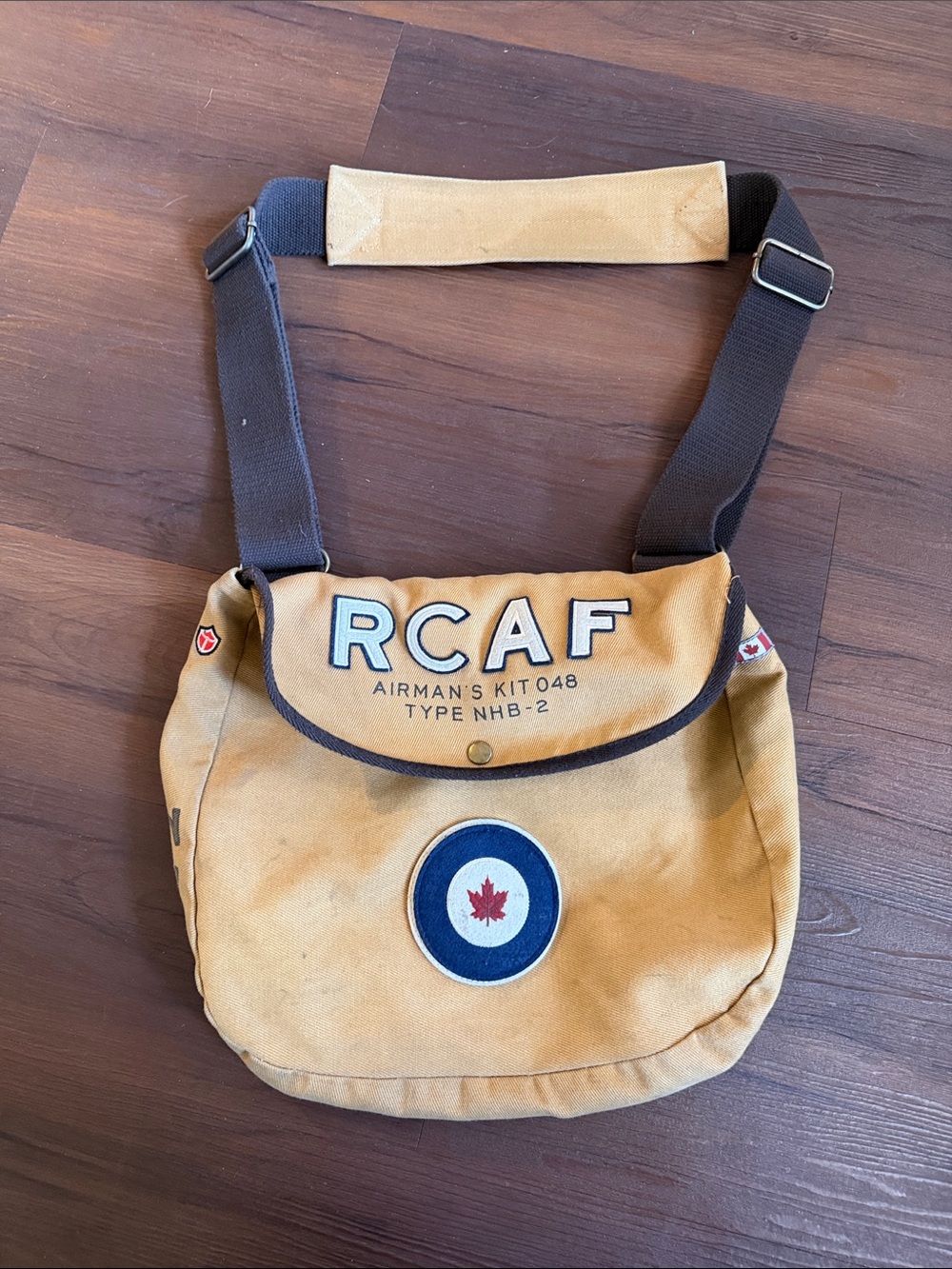 RCAF Canvas Messenger Bag in Mustard Yellow - Military Style